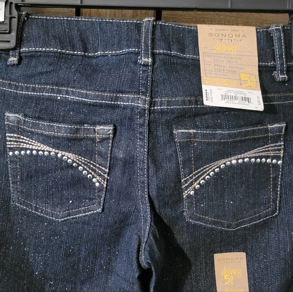 Sparkly Sonoma Denim Skinny Jeans, size 5 - Picture 5 of 6
